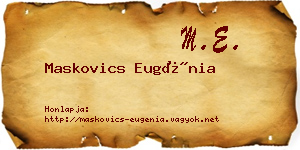 Maskovics Eugénia névjegykártya